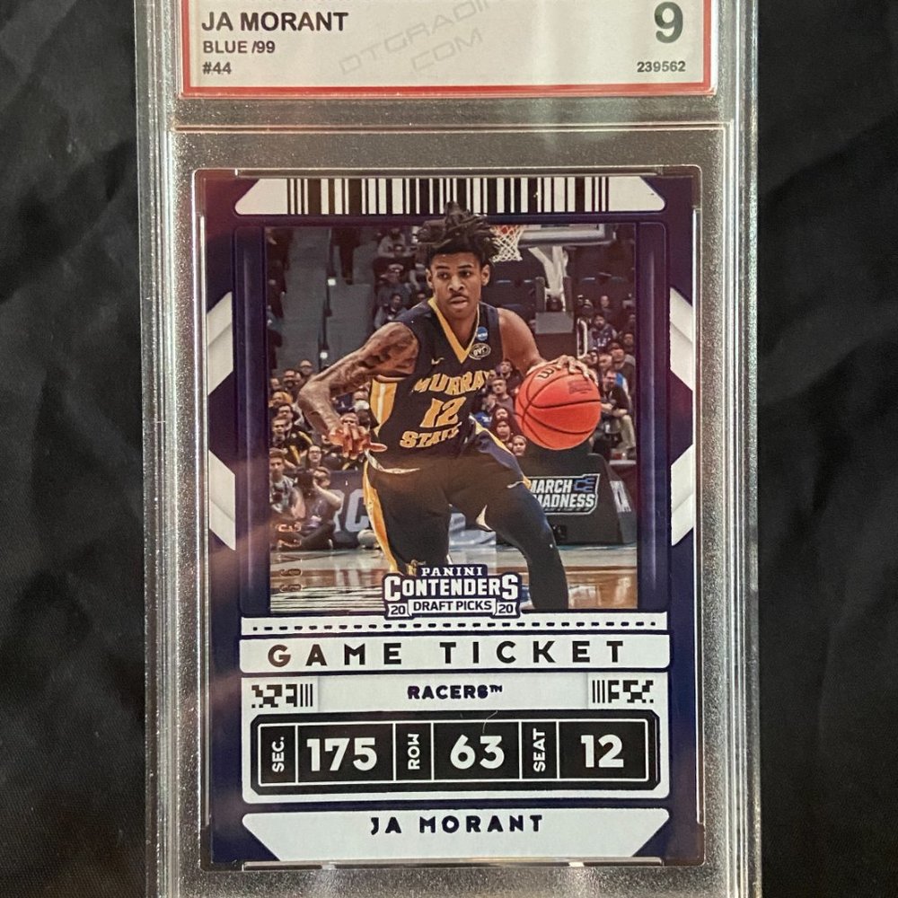 2020 Panini Contenders Draft Picks Ja Morant Blue Holo MINT 9 OT #’d 32/99 NR SP